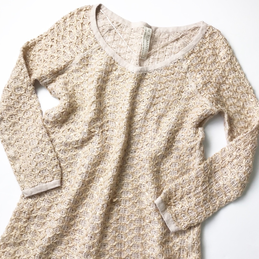FREE PEOPLE Blush Gold Knit Sweater